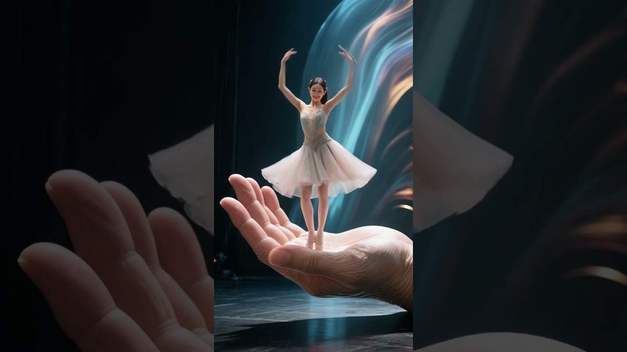 She dances a charming dance on the palm of the hand. #dance #girl