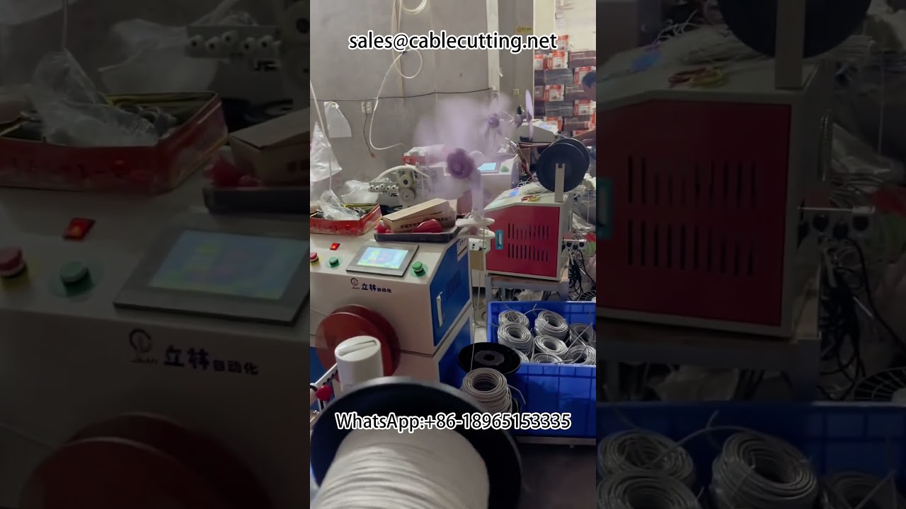 Автоматическая машина для намотки и вязки метрового кабеля #обработка проводов #сборка #патч-корд